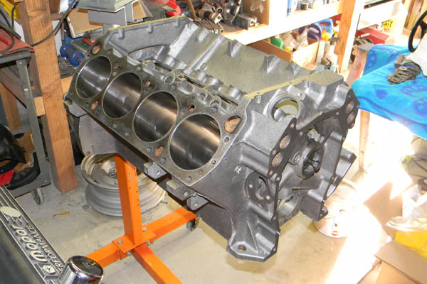 Freshly machined 440 engine block - top