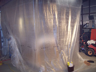 makeshift paint booth